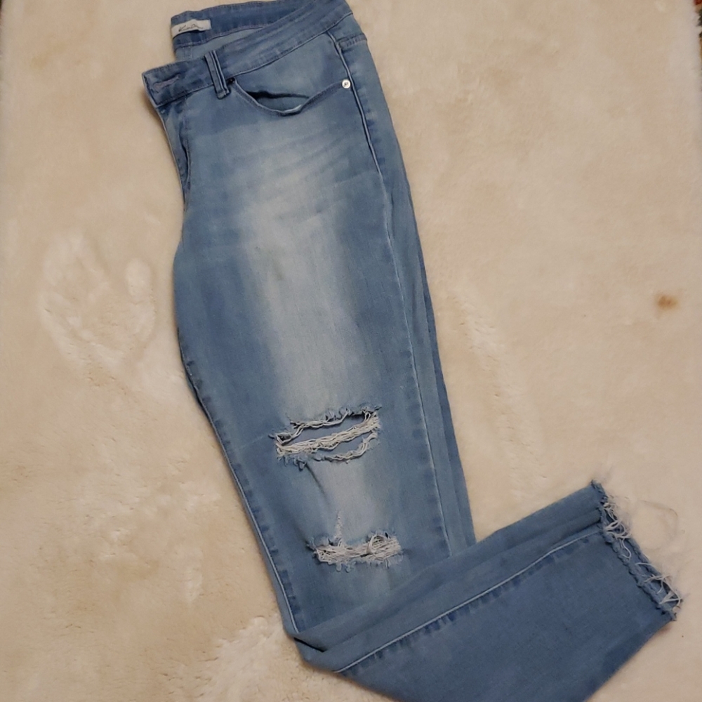 KanCan Distressed Skinny Light Wash Jeans sz 30 - Picture 1 of 8